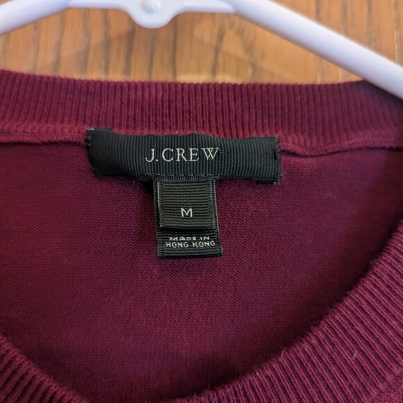 J. Crew Classic Maroon Cardigan-Women's Size Medium - Picture 2 of 4